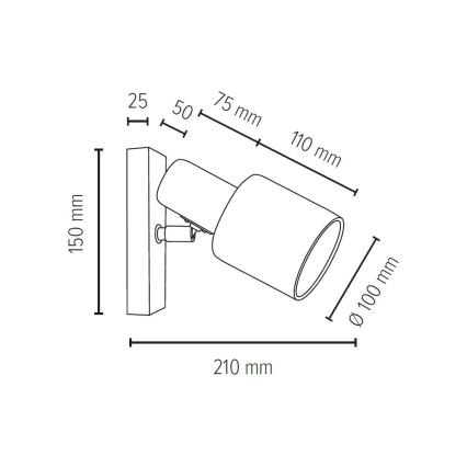 Спот аплик TREEHOUSE 1xE27/25W/230V дъб
