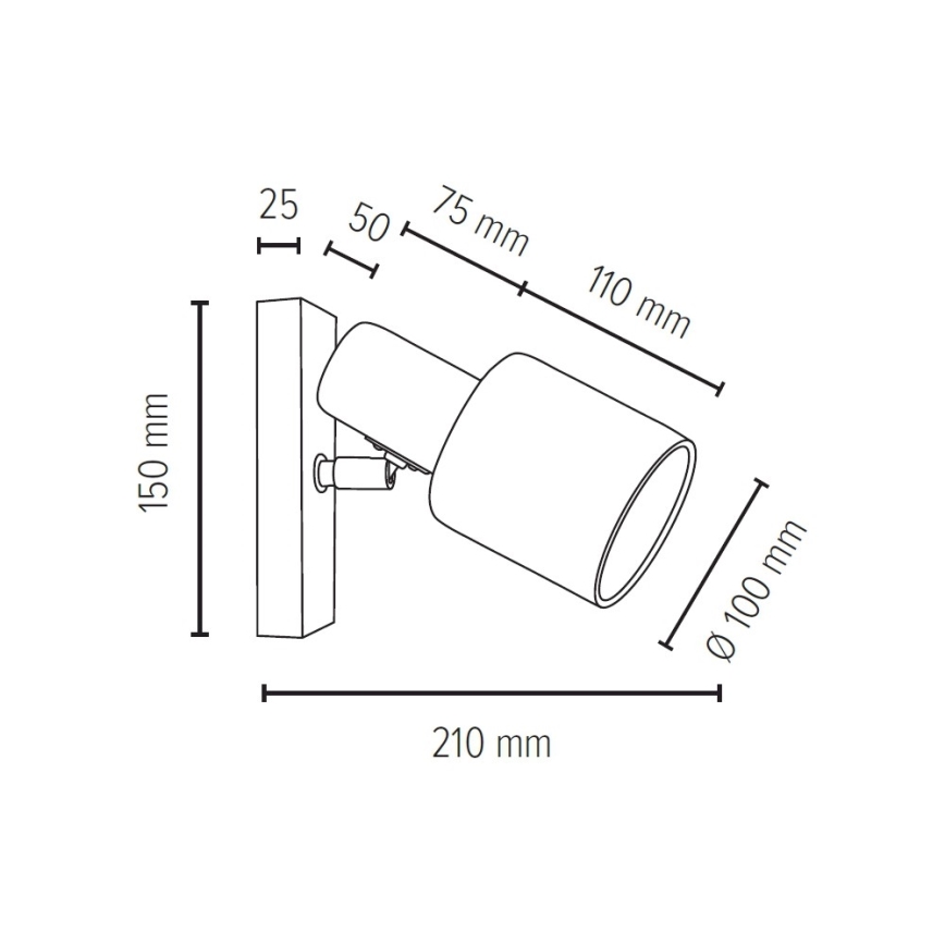 Спот аплик TREEHOUSE 1xE27/25W/230V дъб