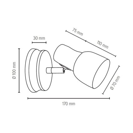 Стенен спот SVANTJE 1xE14/40W/230V бук - FSC сертифициран