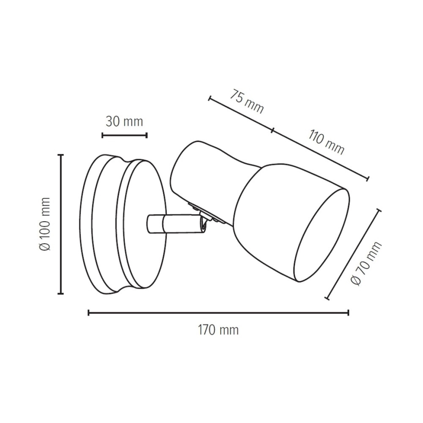 Стенен спот SVANTJE 1xE14/40W/230V бук - FSC сертифициран