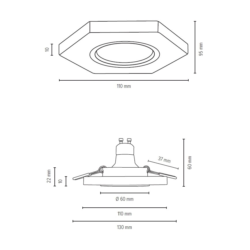 LED Лампа за окачен таван VITAR 1xGU10/5W/230V CRI 90 бук – FSC сертифицирано
