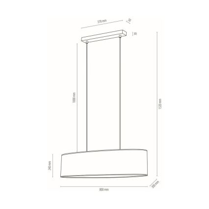 Пендел BOHO 2xE27/40W/230V дъб - FSC сертифициран