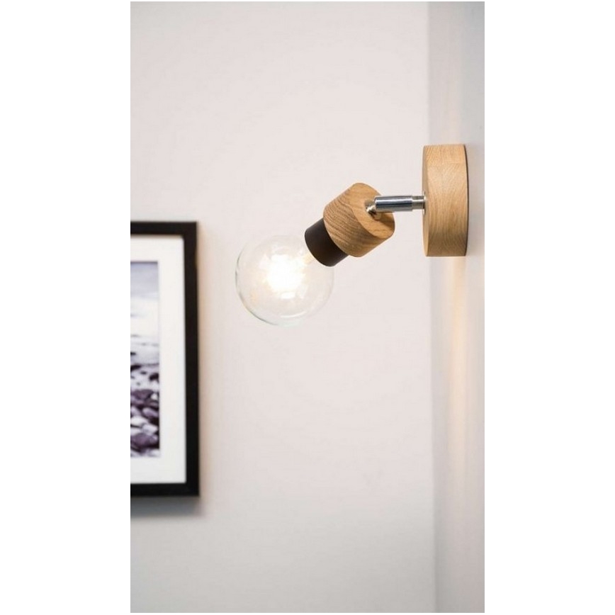 Стенно точково осветително тяло MARJOLAINE 1xE27/25W/230V дъб
