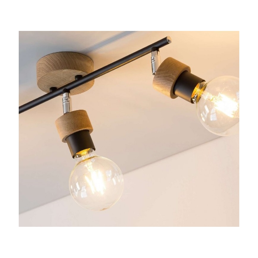 Спот MARJOLAINE 3xE27/25W/230V дъб - FSC сертифициран