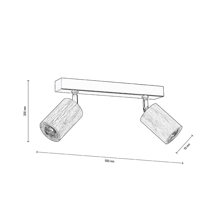 LED Таванен спот MATTI 2xGU10/5W/230V дъб - FSC сертифициран