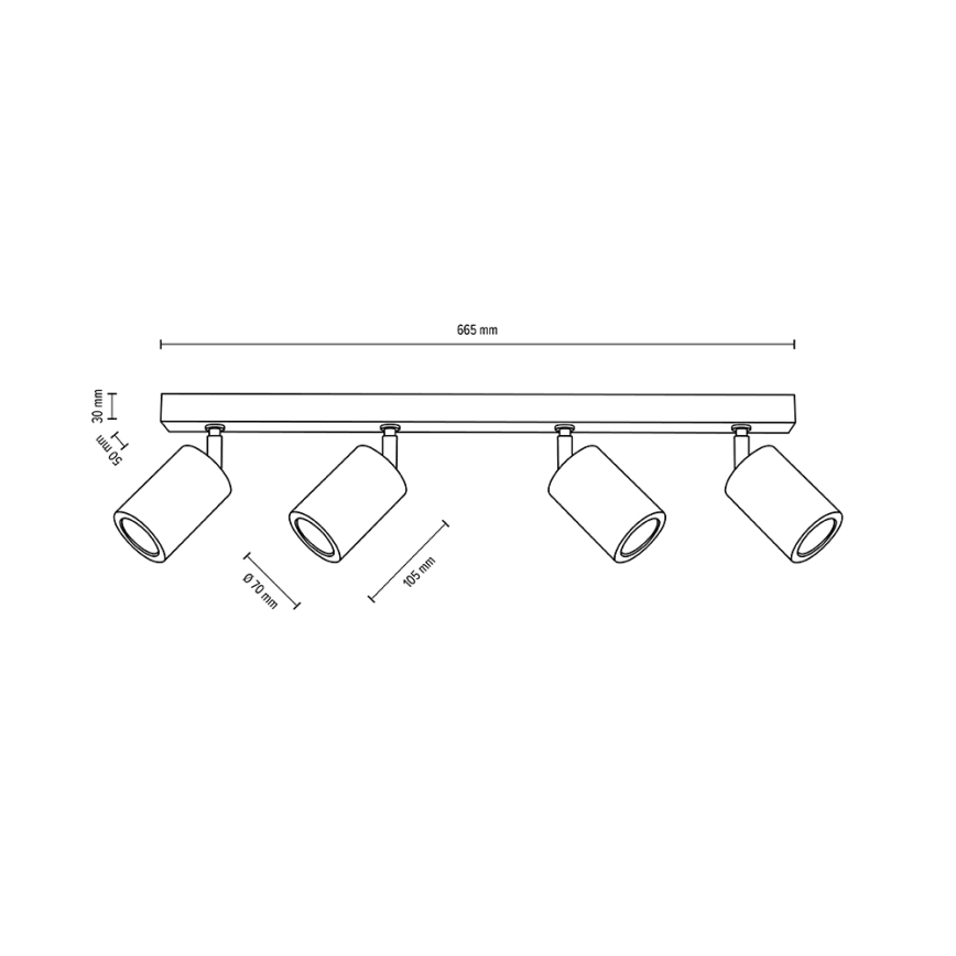 LED Таванен спот MATTI 4xGU10/5W/230V дъб - FSC сертифициран