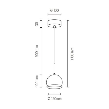 LED Пендел BALL WOOD 1xGU10/5W/230V матов дъб - FSC сертифициран