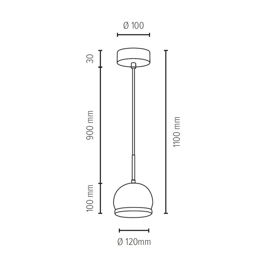 LED Пендел BALL WOOD 1xGU10/5W/230V матов дъб - FSC сертифициран