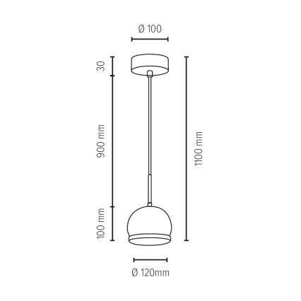 LED Пендел BALL WOOD 1xGU10/5W/230V матов дъб - FSC сертифициран