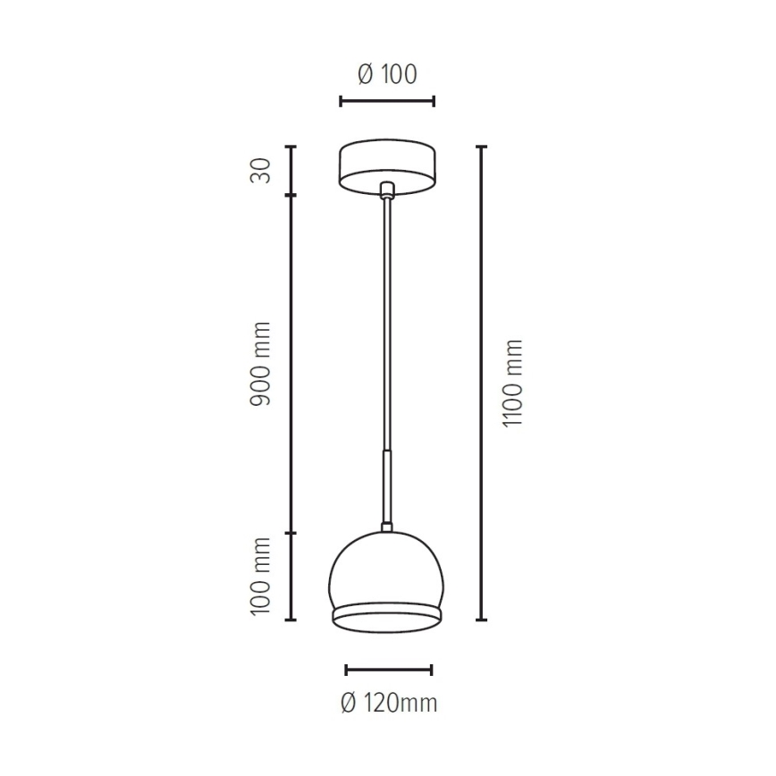 LED Пендел BALL WOOD 1xGU10/5W/230V матов дъб - FSC сертифициран
