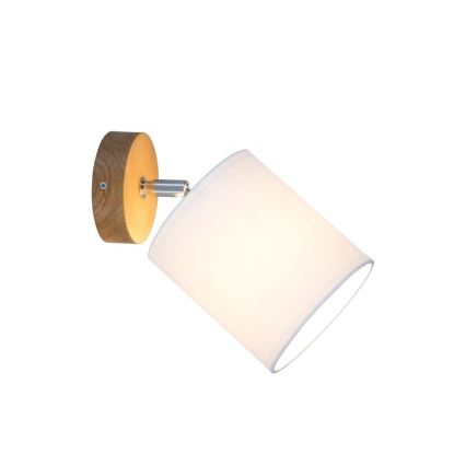 Стенно насочващо осветително тяло APRILLIA 1xE27/25W/230V, дъб/бял