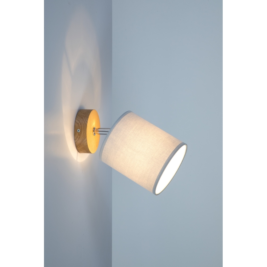 Стенно точково осветително тяло APRILLIA 1xE27/25W/230V сив дъб