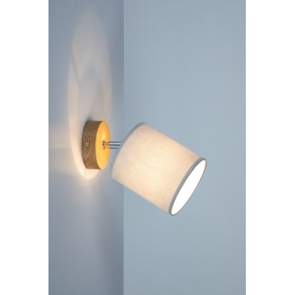 Стенно точково осветително тяло APRILLIA 1xE27/25W/230V сив дъб