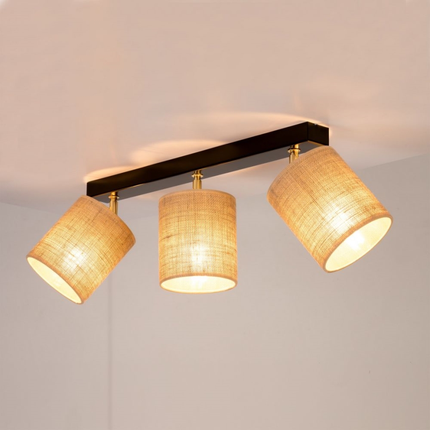 Таванен спот JUTE 3xE27/25W/230V - FSC сертифициран
