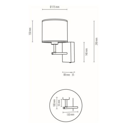 Аплик BOHO 1xE27/25W/230V дъб – FSC сертифицирано