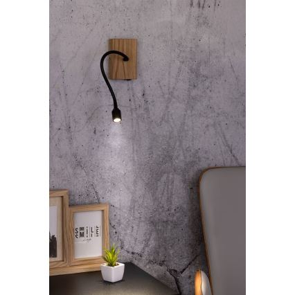 LED стенна лампа LECTOR LED/2,5W/230V дъб