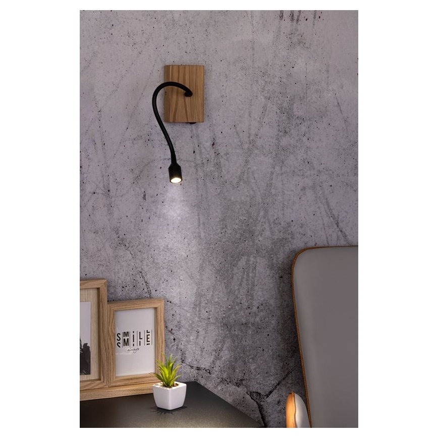 LED стенна лампа LECTOR LED/2,5W/230V дъб