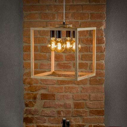 Пендел KAGO 4xE27/60W/230V дъб
