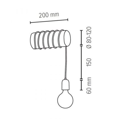 Аплик TRABO 1xE27/60W/230V бор - FSC сертифициран