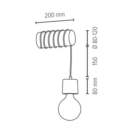 Аплик TRABO 1xE27/60W/230V бор - FSC сертифициран