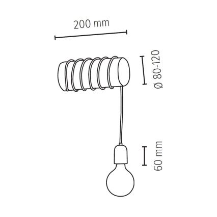 Аплик TRABO 1xE27/25W/230V бор - FSC сертифициран