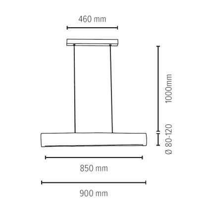 LED Димируем пендел LUCAS LED/25.5W/230V бор - FSC сертифициран