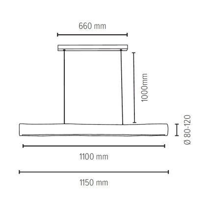 LED Димируем пендел LUCAS LED/33W/230V бор - FSC сертифициран