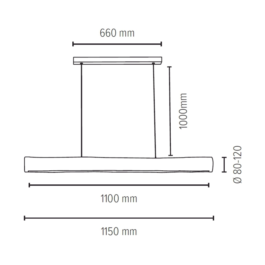 LED Димируем пендел LUCAS LED/33W/230V бор
