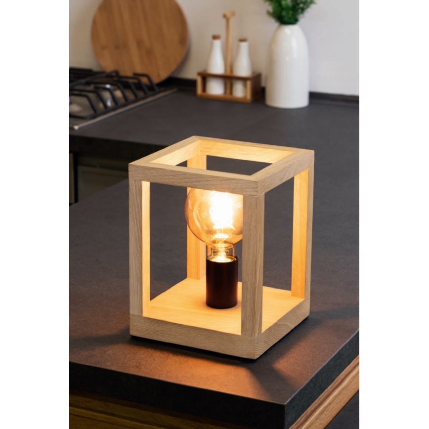 Настолна лампа KAGO 1xE27/60W/230V матов дъб - FSC сертифицирана