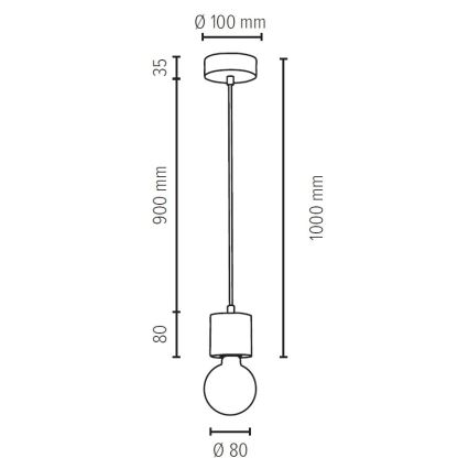 Пендел PINO 1xE27/60W/230V бор - FSC сертифициран