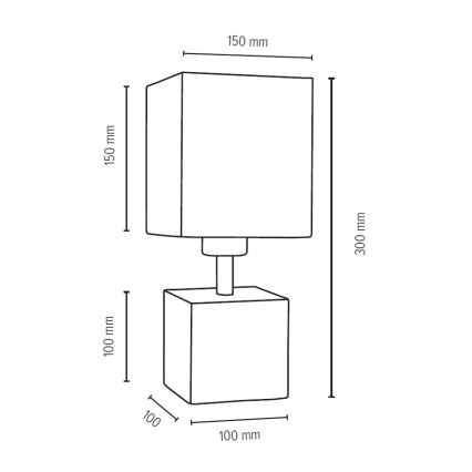 Настолна лампа TRONGO SQUARE 1xE27/25W/230V дъб - FSC сертифицирана