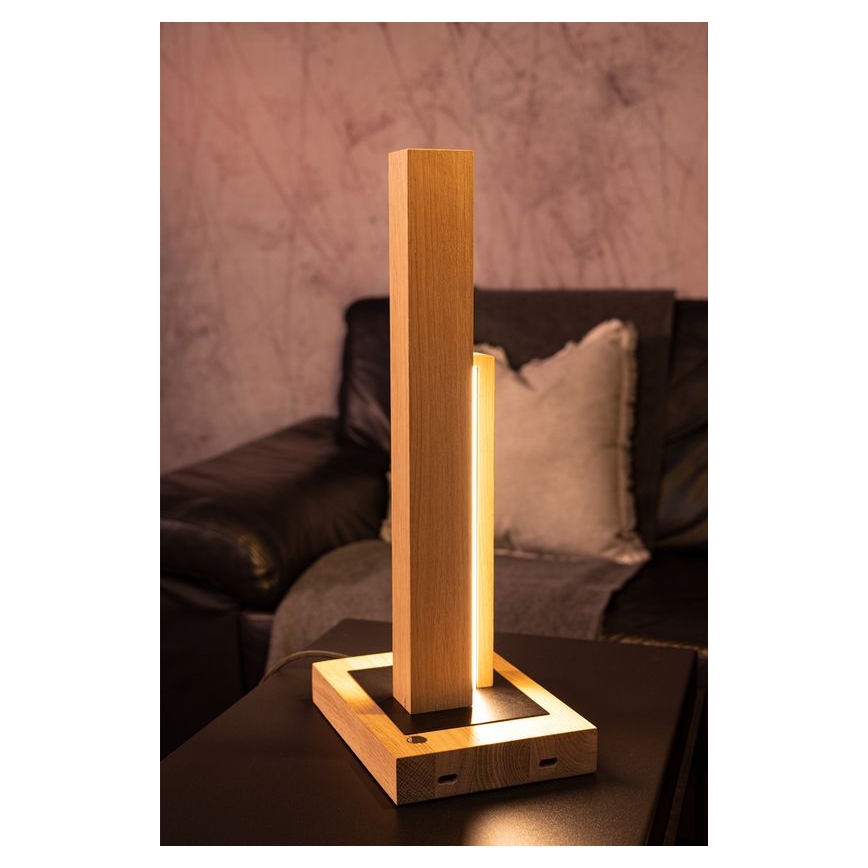 LED Димируема настолна лампа SOHO BLACK LED/10W/230V 45 см дъб