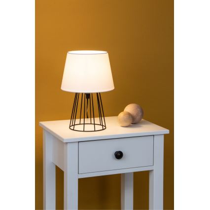 Spot-Light - Настолна лампа MANGOO 1xE27/40W/230V бяла/черна - FSC сертифицирана