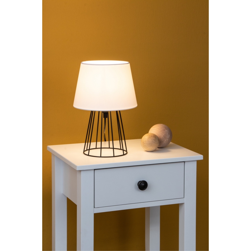 Spot-Light - Настолна лампа MANGOO 1xE27/40W/230V бяла/черна - FSC сертифицирана