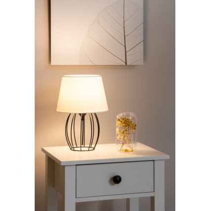 Spot-Light - Настолна лампа MANGOO 1xE27/40W/230V бяла/черна - FSC сертифицирана