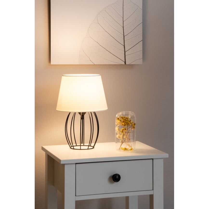 Spot-Light - Настолна лампа MANGOO 1xE27/40W/230V бяла/черна - FSC сертифицирана