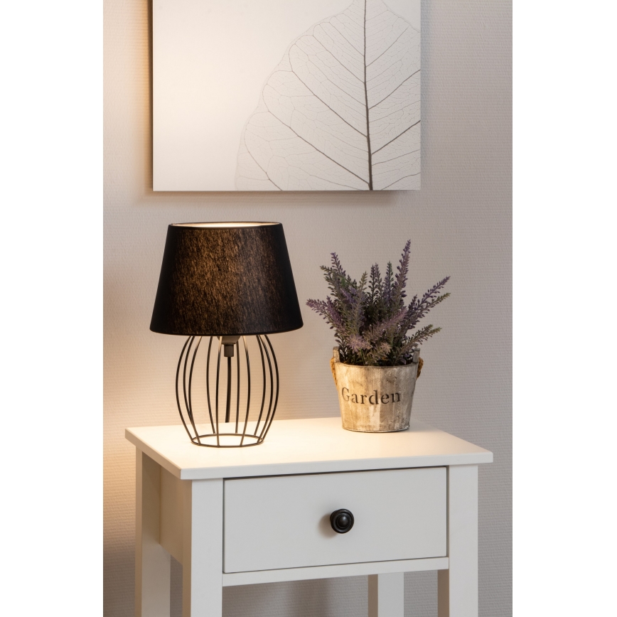 Spot-Light - Настолна лампа MANGOO 1xE27/40W/230V черна - FSC сертифицирана