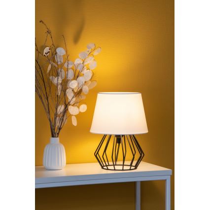 Spot-Light - Настолна лампа MANGOO 1xE27/40W/230V бяла/черна - FSC сертифицирана