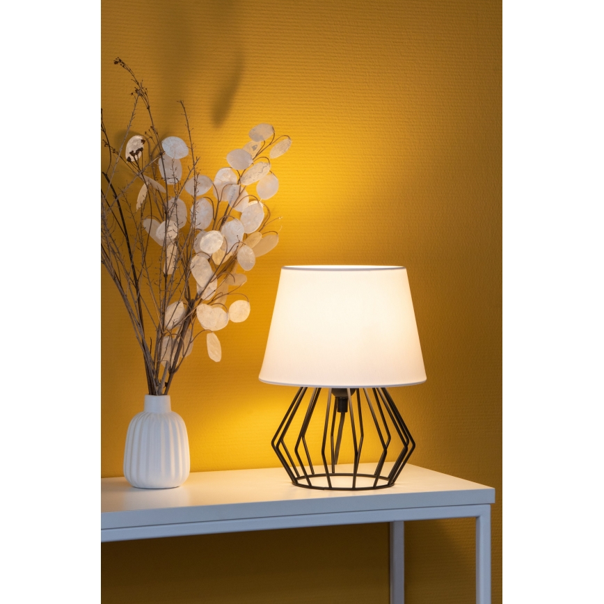Spot-Light - Настолна лампа MANGOO 1xE27/40W/230V бяла/черна - FSC сертифицирана