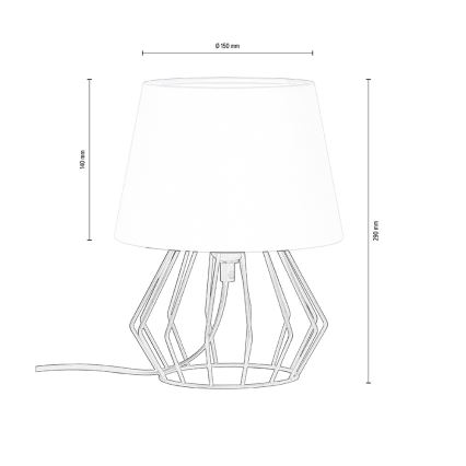 Spot-Light - Настолна лампа MANGOO 1xE27/40W/230V бяла/черна - FSC сертифицирана