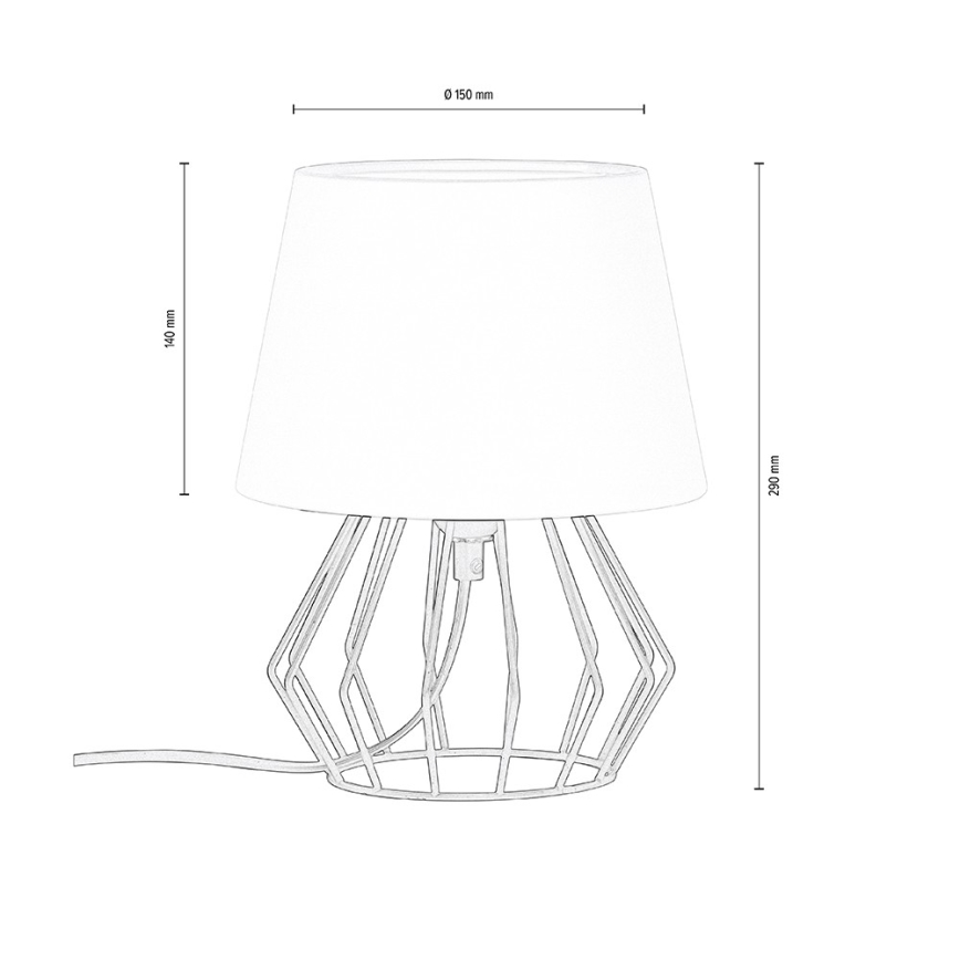 Spot-Light - Настолна лампа MANGOO 1xE27/40W/230V бяла/черна - FSC сертифицирана