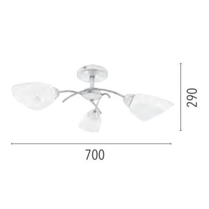 Плафониера VILETTA 3xE27/60W/230V, монтирана на тавана
