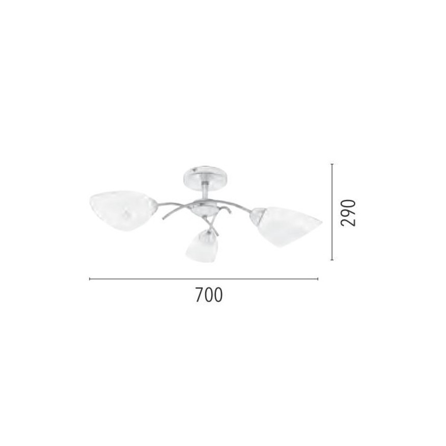 Плафониера VILETTA 3xE27/60W/230V, монтирана на тавана