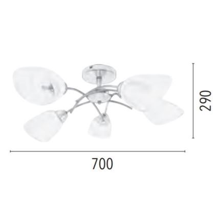 Полилей за повърхностен монтаж VILETTA 5xE27/60W/230V - FSC сертифициран