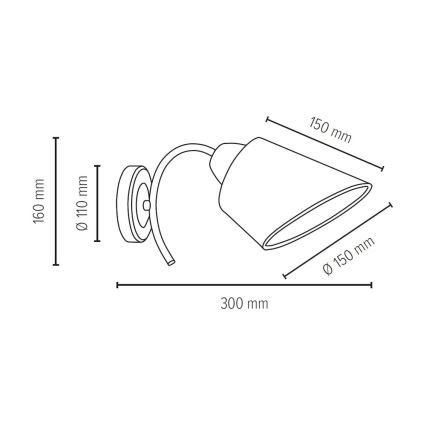 Аплик METTE 1xE27/40W/230V - FSC сертифициран