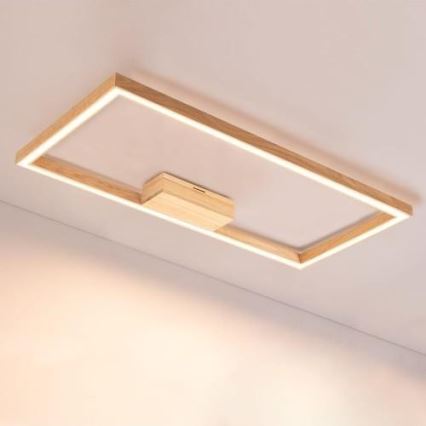 LED Димируем плафон RAMME LED/34W/230V матов дъб + дистанционно управление