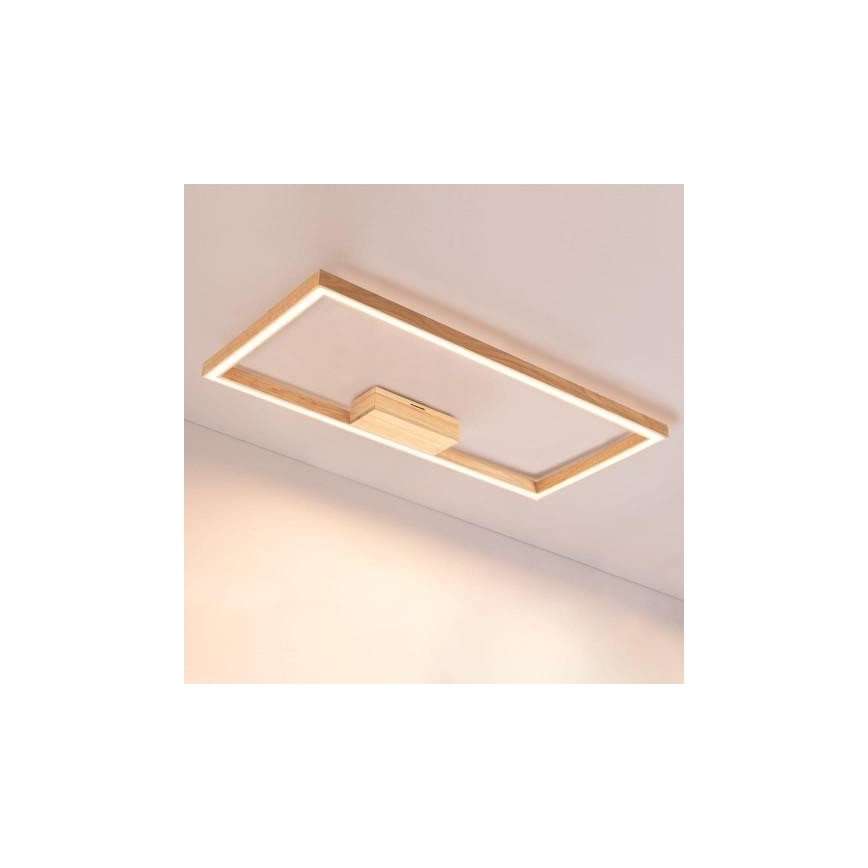 LED Димируем плафон RAMME LED/34W/230V матов дъб + дистанционно управление