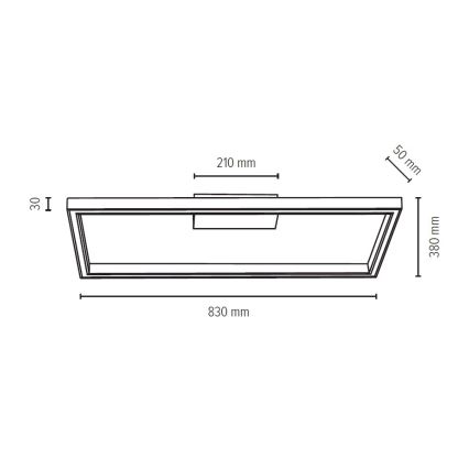 LED Димируем плафон RAMME LED/34W/230V матов дъб + дистанционно управление
