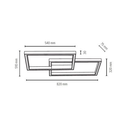 LED Димируема лампа RAMME LED/48W/230V + д.у. матов дъб - FSC сертифицирана