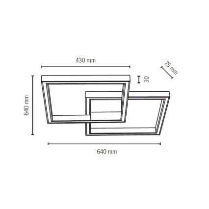 LED Димируем плафон RAMME LED/48W/230V матов дъб + дистанционно управление